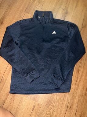 Men’s adidas Navy Quilted Half-Zip Pullover SIZE SMALL